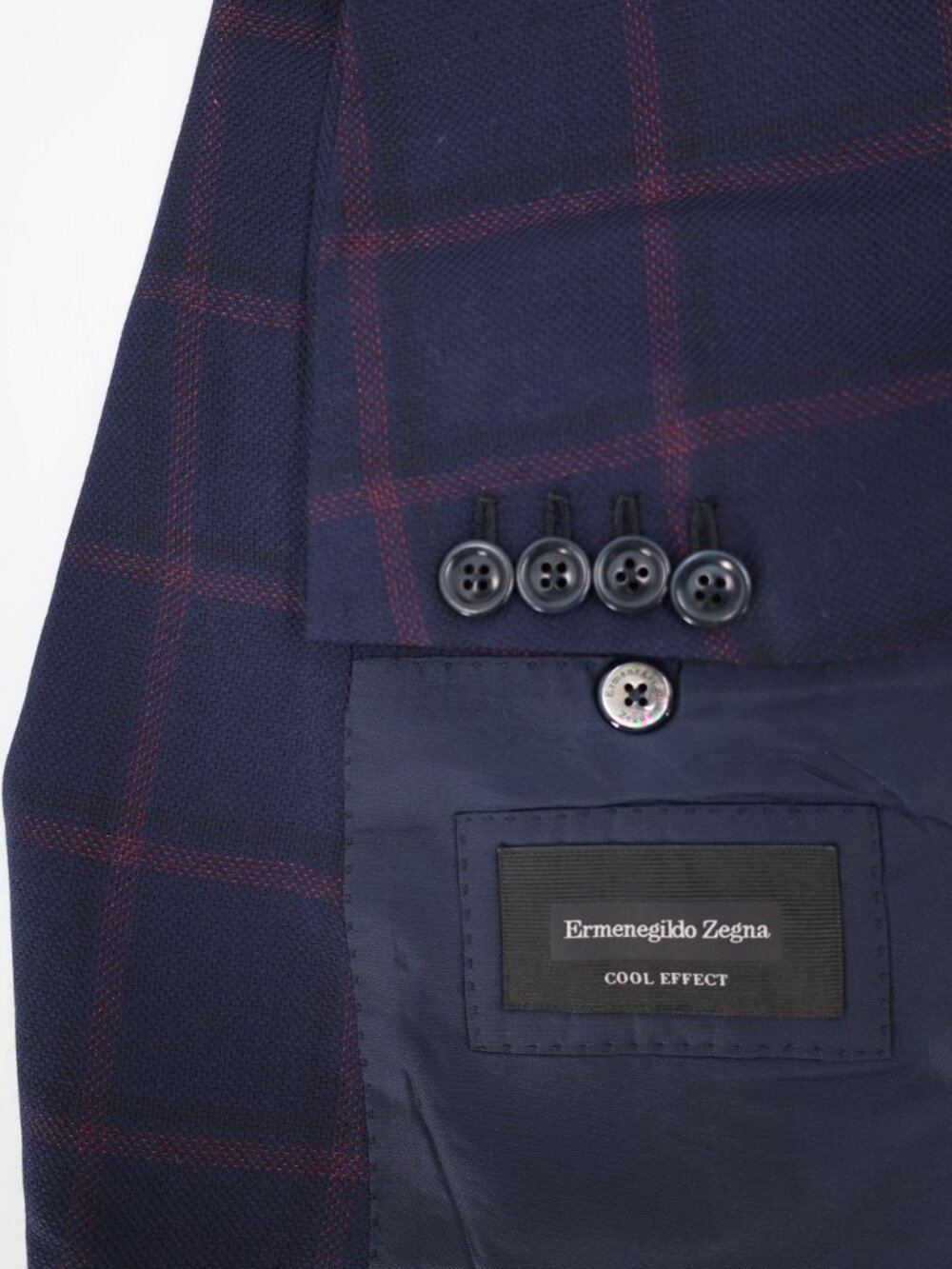 Ermenegildo Zegna Sport Coat Men 50L Cool Effect Mila Wool Silk Windowpane Plaid